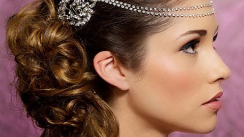 اكسسوار شعر مرصع بالفصوص اللامعة لعروس 2014