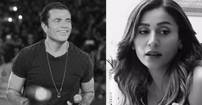 عمرو دياب ودينا الشربيني في حفل زفاف إبنة منى عبد الغني