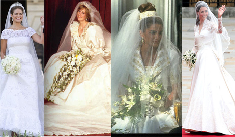 فساتين زفاف الأميرات