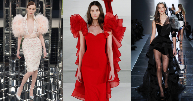 الأكتاف المنتفخة تسيطر على منصة عروض هوت كوتور ربيع 2017