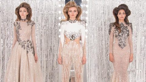 أزياء طارق سنو شتاء 2017 البراقّة تضيئ سهرتك