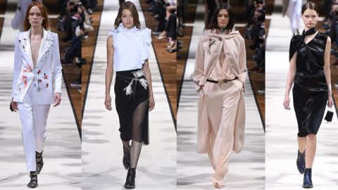 المرأة الفرنسية الكلاسيكية نجمة عرض لانفين شتاء 2018 بأسبوع باريس