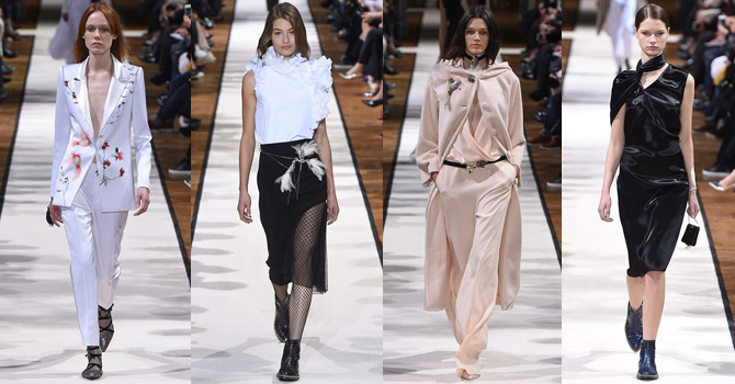 المرأة الفرنسية الكلاسيكية نجمة عرض لانفين شتاء 2018 بأسبوع باريس