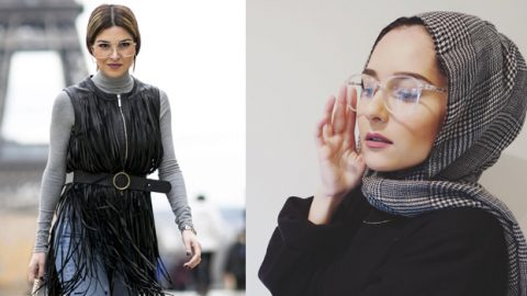 تعلمي طرق ارتداء النظارات ذات الإطار الشفاف كالفاشينيستا