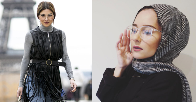 تعلمي طرق ارتداء النظارات ذات الإطار الشفاف كالفاشينيستا