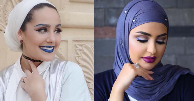 نسقي مكياجك الأزرق مع الحجاب في العيد على طريقة الفاشينيستا