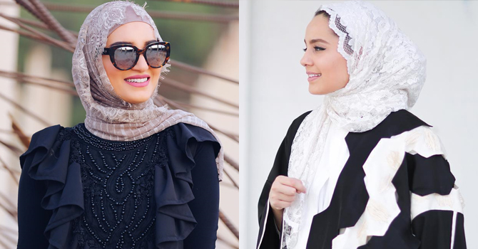 من الفاشينيستا الأجمل بالحجاب الدانتيل في رمضان ؟