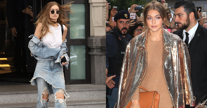 جيجي حديد تسرق الأضواء من مدونات الموضة بشوارع ميلانو