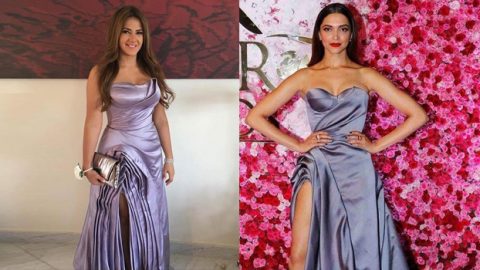 ديبيكا بادكون تنافس دنيا سمير غانم بالفستان الأصلي لرالف أند روسو