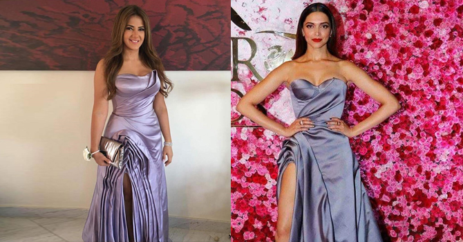 ديبيكا بادكون تنافس دنيا سمير غانم بالفستان الأصلي لرالف أند روسو