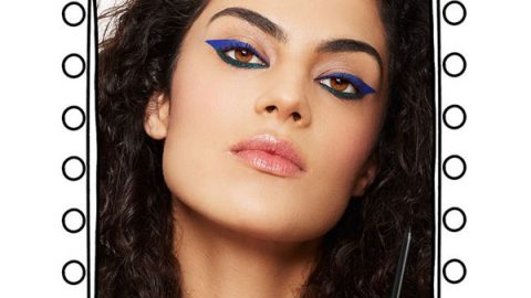 رسمة عيون قطة سميكة باستخدام بقلم maybelline lasting drama gel pencil