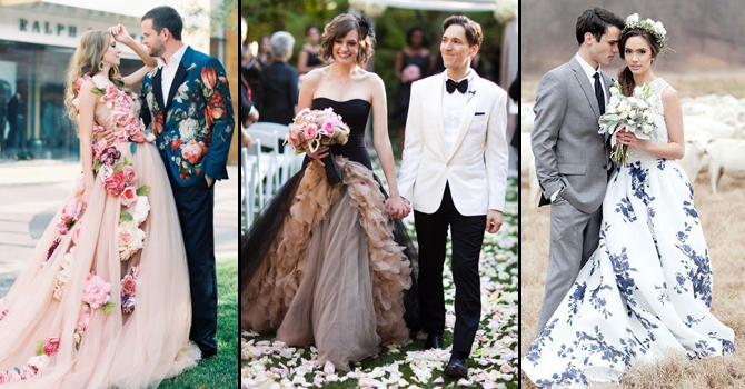 عرائس استغنوا عن فستان الزفاف الأبيض