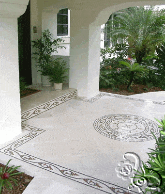 ارضية رخامية جميلة للمدخل من الخارج