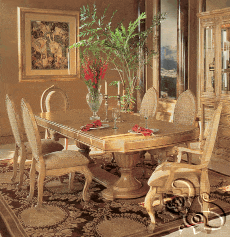 غرفة طعام مع ديكوراتها