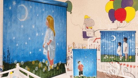 ستائر برسومات جميلة لغرف الاطفال