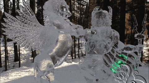 النحت على الجليد