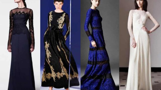 موديلات فساتين بالأكمام الطويلة لموضة موسم خريف سنة 2019