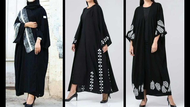 أجمل العبايات الخليجية السوداء المطرزة لشتاء 2020