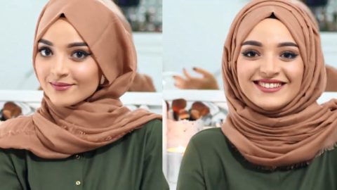 لفات طرح شيفون مختلفة ومبتكرة حسب شكل وجهك