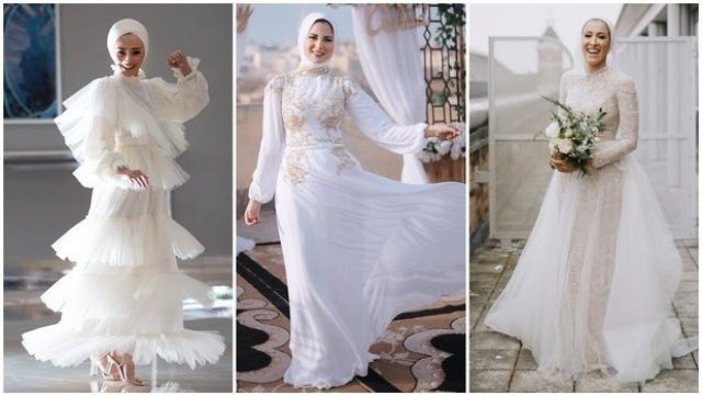 للمحجبات: شاهدي بالصور تصاميم فساتين زفاف خيالية