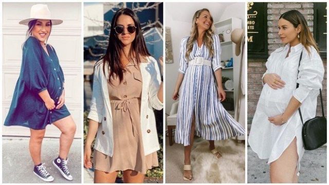 للحوامل: كيفية تنسيق القميص الفستان لإطلالة عصرية ساحرة