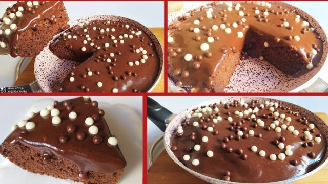 طريقة تجهيز كيك الشوكولاته بالمقلاة